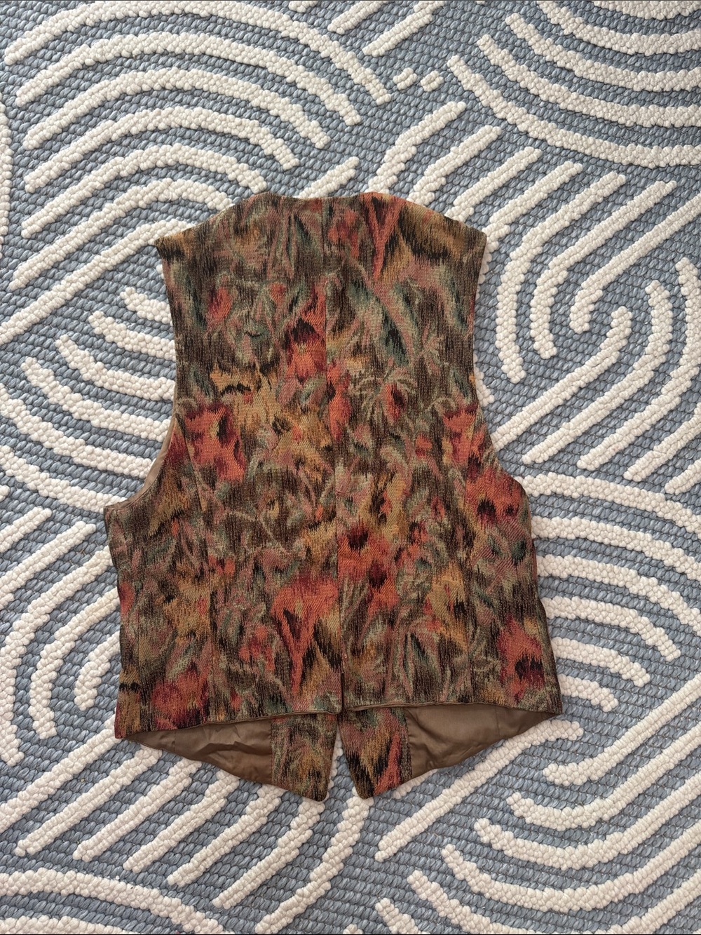 Vintage Paula Saker Tapestry Vest Artsy Boho Earth Tone Medium - Picture 4 of 4